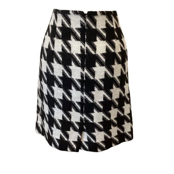 Amanda + Chelsea Houndstooth wool blend straight skirt lined size 12 - Picture 3 of 6